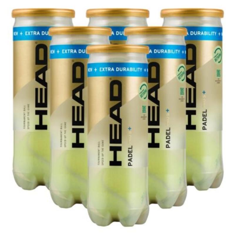 PACK 6 BOTES DE 3 PELOTAS HEAD PADEL PRO S+